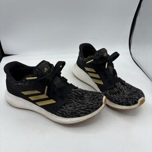 Adidas Shoes Womens Size 8.5 Edge Lux 3 Black Gold White Run Walk Sneakers
